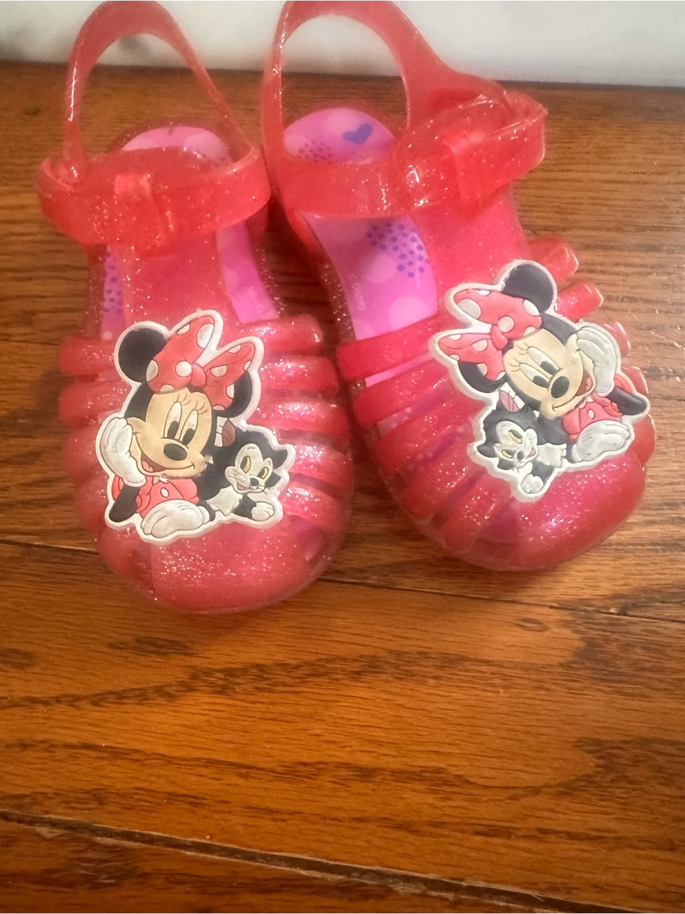 Minnie Mouse Pink Jelly Sandals Toddler Size 6